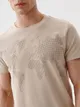 T-shirt męski z fakturą i nadrukiem