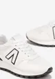 Białe Sneakersy przed Kostkę z Ozdobnymi Przeszyciami Evecca