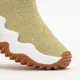 Złote damskie wysokie buty sportowe z brokatową nicią Tenera - Obuwie - Złoty