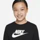 T-shirt z długim rękawem dla dużych dzieci (dziewcząt) Nike Sportswear - Czerń