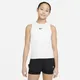 Koszulka tenisowa bez rękawów dla dużych dzieci (dziewcząt) NikeCourt Dri-FIT Victory - Biel