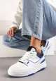 Niebieskie Sneakersy na Grubej Podeszwie z Ozdobnymi Przeszyciami Endarvia