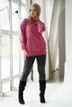 Ciemno-różowa bluza oversize z naszywką na rękawie - Desirre
