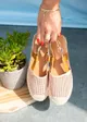 Różowe sandały espadryle ażurowe z zakrytymi palcami Casu C20X4/P