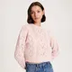 Sweter z ażurowym wzorem - Różowy