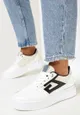 Białe Sznurowane Sneakersy na Płaskiej Grubej Podeszwie Zantea