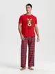 Bawełniana piżama dwuczęściowa ze świątecznym motywem. - czerwony
