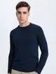Sweter o regularnym kroju uszyty w 100% z bawełny. - granatowy