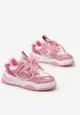 Różowe Sneakersy Ozdobione Kolorowymi i Metalicznymi Wstawkami na Grubej Podeszwie Oplevia