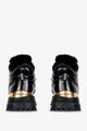 Czarne botki sneakersy z futerkiem sznurowane casu mf263