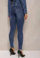 Niebieskie Jeansy Skinny z Dziurami i Przetarciami Gemeti
