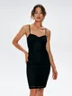 Sukienka mini na ramiączkach - Czarny