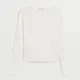 Ażurowy sweter z bawełny biały - Biały