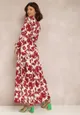 Biało-Czerwona Sukienka Kharano