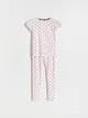 Piżama składająca się z t-shirtu i spodni, uszyta z bawełny. - pastelowy róż