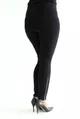 POLSKIE czarne legginsy plus size z ozdobnymi suwakami - ARIANA