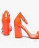 Neonowe pomarańczowe damskie sandały na słupku Whopso- Obuwie - Pomarańczowy || Neonowy