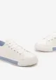 Biało-Niebieskie Sneakersy przed Kostkę w Stylu Trampków Qulira