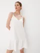 Biała sukienka mini o kroju litery A - Biały