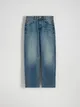 Jeansy o prostym fasonie, wykonane z bawełnianej tkaniny z dodatkiem elastycznych włókien. - indigo jeans