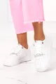 Białe sneakersy z łańcuchem damskie na platformie sznurowane casu mb-120