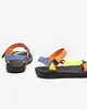 Damskie sandały tkaninowe w kolorze pomarańczowym Ojo- Obuwie - Niebieski || Żółty || Pomarańczowy
