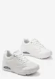 Białe Sneakersy z Imitacji Skóry na Podeszwie Air ze Sznurowaniem Nirele