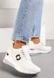 Białe Sneakersy na Koturnie z Metalicznymi Wstawkami Tapa