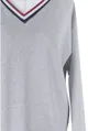 Jasnoszara (melanż) sukienka z kolorową tasiemką YNES