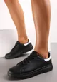 Czarno-Białe Klasyczne Sneakersy z Niską Cholewką Bibijane