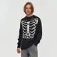 Czarny sweter ze szkieletem klatki piersiowej - Czarny