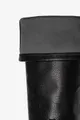 Czarne kozaki skórzane za kolano na platformie z elastyczną cholewką produkt polski casu 70123