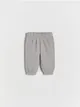 Dresowe spodnie typu jogger, wykonane z dzianiny z bawełną. - ciemnoszary