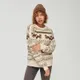 Żakardowy sweter we wzory beżowy - Wielobarwny