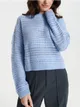 Wygodny, ażurowy sweter wykonany z łatwego w pielęgnacji materiału. - fioletowy
