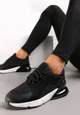 Czarno-Białe Buty Sportowe z Perforowaną Siateczką Rafani