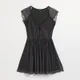 Czarna sukienka mini w kratę - Wielobarwny