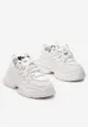 Białe Sneakersy z Grubymi Sznurówkami na Niskiej Platformie Lasandre