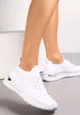 Białe Buty Sportowe Sznurowane z Metaliczną Wstawką Avalisse