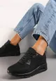 Czarne Sznurowane Sneakersy na Air Podeszwie Azorilda
