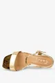 Złote sandały lakierowane błyszczące na słupku casu er22x17-g