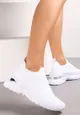 Białe Wsuwane Sneakersy ze Skarpetkową Cholewką na Ozdobnej Podeszwie Wylla