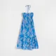 Sukienka midi z wiązaniem - Niebieski
