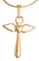 Piękna zawieszka - krzyżyk, stylizowany na postać anioła z sercem