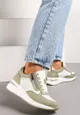 Zielone Sneakersy na Koturnie Ozdobione Krótkim Suwakiem Yurgia