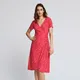 Sukienka midi z wiązaniem - Różowy