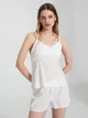Piżama bawełniana - Kremowy