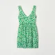 Sukienka mini w kwiaty - Zielony