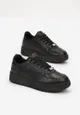 Czarne Sneakersy z Imitacji Skóry Dramenga