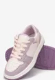 Różowo-Fioletowe Sznurowane Buty Sportowe na Płaskiej Podeszwie Dodatkowo Zapinane na Rzep Babes